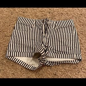 H&M striped denim shorts